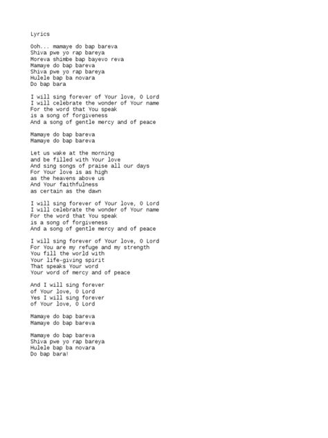 I Will Sing Forever (with lyrics) .